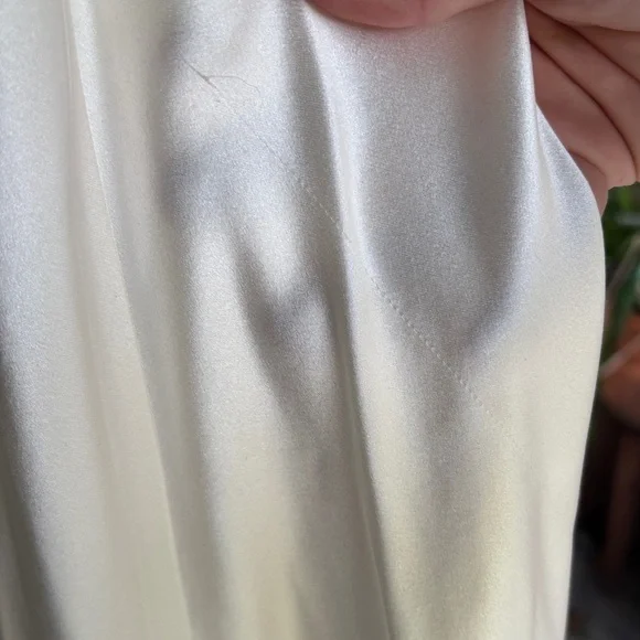 DANNIJO Ivory Satin Slip Dress - Spaghetti Strap Maxi - Picture 12 of 16
